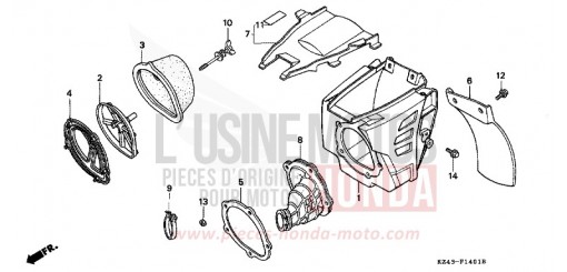 LUFTFILTER (CR125RM/RN) CR125RN de 1992